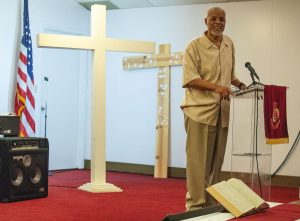 Preston Love Jr. speaks at a Juneteenth prayer gathering. Z LONG/THE WORLD-HERALD